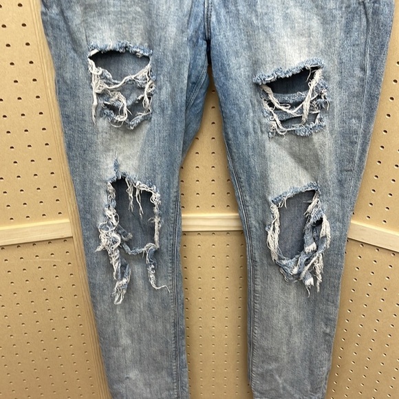 Distressed express jeans size 10 super skinny mid rise - Picture 4 of 10